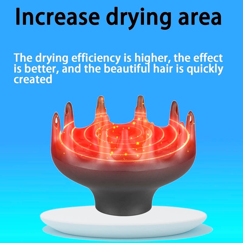 YingEnter Black Orchid Hair Diffuser, Hair Dryer for BlowDryers with 1.7-1.8 inch Diameter Nozzle, suitable for Curlyand Wavy Hair-Softness and Control Blow-out hair is softerfluffier - Image 3